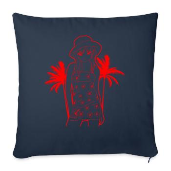 Coconut Girl Aesthetic Summer Beach Anime Girl - Sofa pillowcase 17,3'' x 17,3'' (45 x 45 cm) - navy - Front