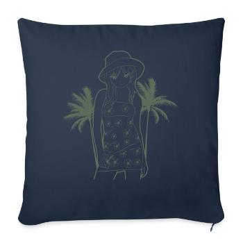 Coconut Girl Aesthetic Summer Outfit Anime Girl - Sofa pillowcase 17,3'' x 17,3'' (45 x 45 cm) - navy - Front