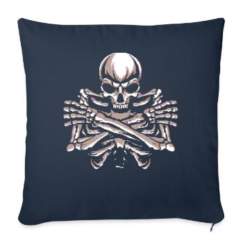 Cassette Futurism Gothic Skeleton Retro Futurism - Sofa pillowcase 17,3'' x 17,3'' (45 x 45 cm) - navy - Front