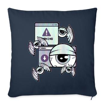 Cassette Futurism Weirdcore Eyeball Retro Futurism - Sofa pillowcase 17,3'' x 17,3'' (45 x 45 cm) - navy - Front