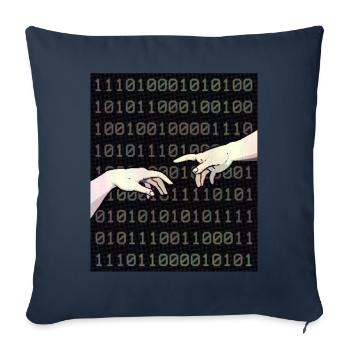Cassette Futurism Creation Of Adam Retro Futurism - Sofa pillowcase 17,3'' x 17,3'' (45 x 45 cm) - navy - Front