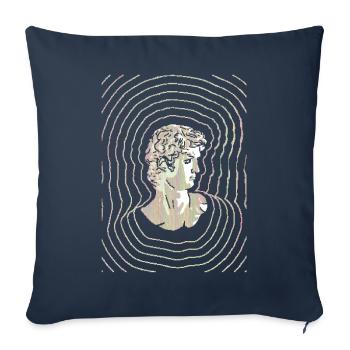 Cassette Futurisme David Statue Rétro Futurisme - Housse de coussin décorative 45 x 45 cm - bleu marine - Devant