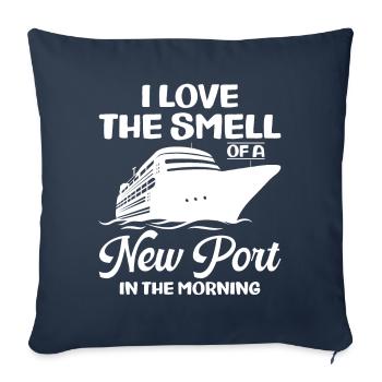 Drôle de croisière Bateau de croisière Bateau de croisière - Housse de coussin décorative 45 x 45 cm - bleu marine - Devant