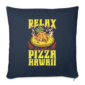 Pizza Hawaii - Pizza Ananas - Housse de coussin décorative 45 x 45 cm - bleu marine - Devant