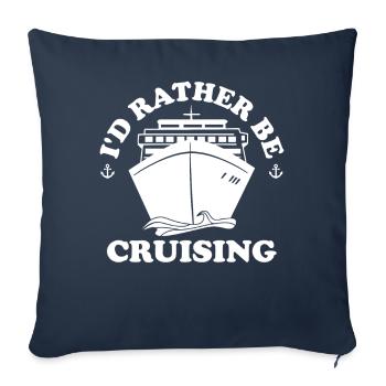 Drôle de croisière Bateau de croisière Bateau de croisière - Housse de coussin décorative 45 x 45 cm - bleu marine - Devant