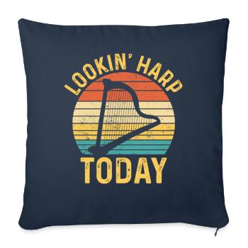 Harpist Harpist Retro - Sofa pillowcase 17,3'' x 17,3'' (45 x 45 cm) - navy - Front