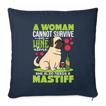 Mâtin - Housse de coussin décorative 45 x 45 cm - bleu marine - Devant