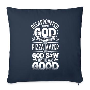 Déçu par les gens - Pizza Bäcker - Housse de coussin décorative 45 x 45 cm - bleu marine - Devant