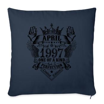 Anniversaire Avril 1997 né en Avril 1997 - Housse de coussin décorative 45 x 45 cm - bleu marine - Devant