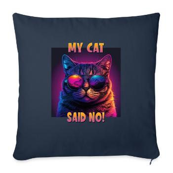 Cat Lovers Design Cat Mama My Cat a dit Non - Housse de coussin décorative 45 x 45 cm - bleu marine - Devant