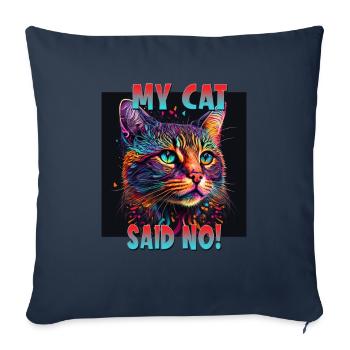 Cat Lovers Design Cat Mama My Cat a dit Non - Housse de coussin décorative 45 x 45 cm - bleu marine - Devant