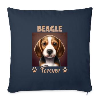 Dog Saying Beagle Design pour les amoureux des chiens - Housse de coussin décorative 45 x 45 cm - bleu marine - Devant