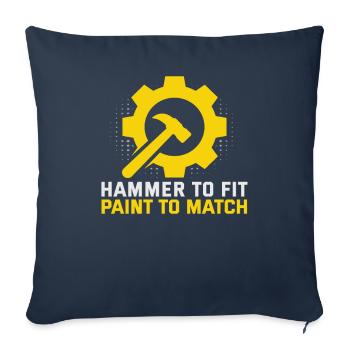 Pour les opérateurs de machines de découpe, les tours CNC et les fraiseuses - Housse de coussin décorative 45 x 45 cm - bleu marine - Devant