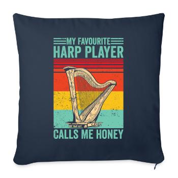 Harpist Harpist Retro - Sofa pillowcase 17,3'' x 17,3'' (45 x 45 cm) - navy - Front