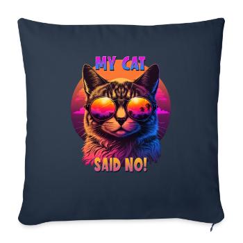 Cat Lovers Design Cat Mama My Cat a dit Non - Housse de coussin décorative 45 x 45 cm - bleu marine - Devant
