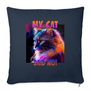 Cat Lovers Design Cat Mama My Cat a dit Non - Housse de coussin décorative 45 x 45 cm - bleu marine - Devant