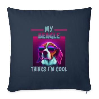 Dog Saying Beagle Design pour les amoureux des chiens - Housse de coussin décorative 45 x 45 cm - bleu marine - Devant