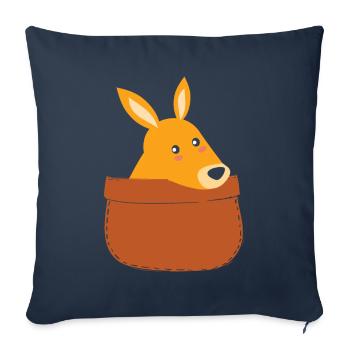Cute Kangaroo Pouch Kangaroos - Sofa pillowcase 17,3'' x 17,3'' (45 x 45 cm) - navy - Front