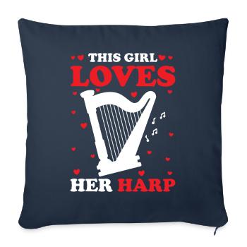 Harpist Harpist - Sofa pillowcase 17,3'' x 17,3'' (45 x 45 cm) - navy - Front