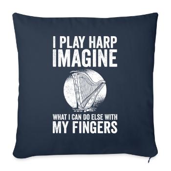 Harpiste Harpiste - Housse de coussin décorative 45 x 45 cm - bleu marine - Devant