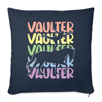 Voltige amusante sur le cheval - Housse de coussin décorative 45 x 45 cm - bleu marine - Devant
