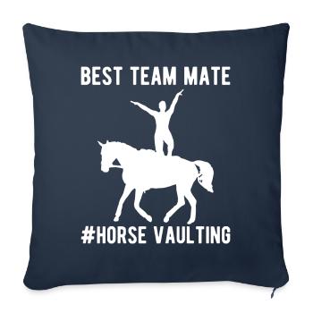 Voltige amusante sur le cheval - Housse de coussin décorative 45 x 45 cm - bleu marine - Devant