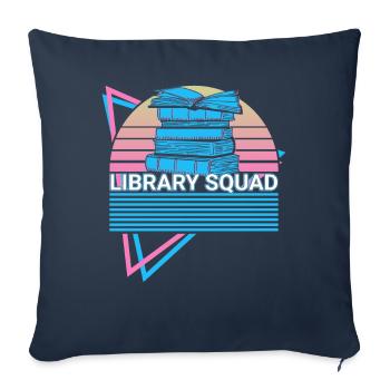 Lecteur de livres Rat de bibliothèque - Housse de coussin décorative 45 x 45 cm - bleu marine - Devant