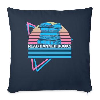 Lecteur de livres Rat de bibliothèque - Housse de coussin décorative 45 x 45 cm - bleu marine - Devant