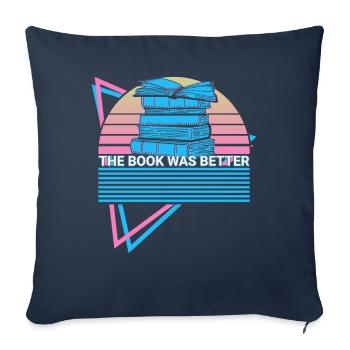 Funny Book Reader Bookworm - Sofa pillowcase 17,3'' x 17,3'' (45 x 45 cm) - navy - Front