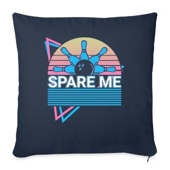 Bowling drôle bowler rétro - Housse de coussin décorative 45 x 45 cm - bleu marine - Devant