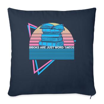 lecteur de livre drôle rat de bibliothèque - Housse de coussin décorative 45 x 45 cm - bleu marine - Devant