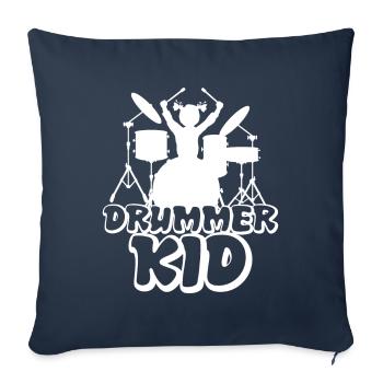 Drummer Kid Schlagzeug - Sofakissenbezug 45 x 45 cm - Navy - Vorne