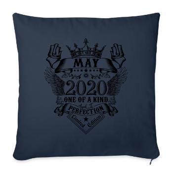Birthday May 2020 born in May 2020 - Sofa pillowcase 17,3'' x 17,3'' (45 x 45 cm) - navy - Front
