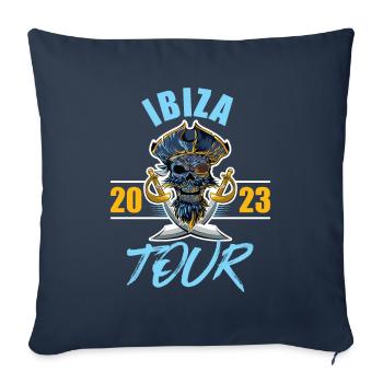 Ibiza 2023 Skeleton - Housse de coussin décorative 45 x 45 cm - bleu marine - Devant
