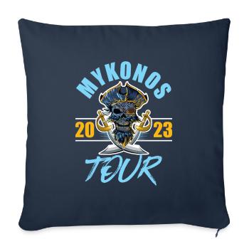 Mykonos 2023 Skeleton - Housse de coussin décorative 45 x 45 cm - bleu marine - Devant