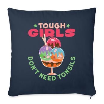 Crème glacée Tough Girls Eiscreme Eis - Housse de coussin décorative 45 x 45 cm - bleu marine - Devant