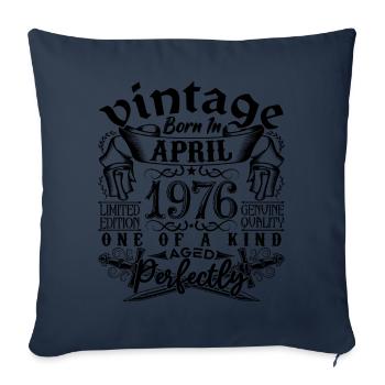 Anniversaire 1976 Avril 1976 ! né en Avril 1976 - Housse de coussin décorative 45 x 45 cm - bleu marine - Devant