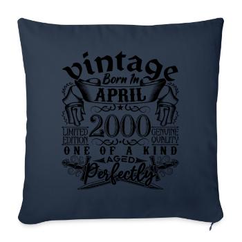 Geburtstag 2000 April 2000! geboren im April 2000 - Sofakissenbezug 45 x 45 cm - Navy - Vorne