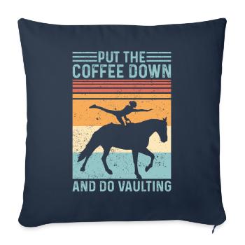 Turn off coffee Horse vaulting retro - Sofa pillowcase 17,3'' x 17,3'' (45 x 45 cm) - navy - Front