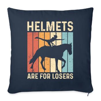 Drôle d’équitation saut rétro - Housse de coussin décorative 45 x 45 cm - bleu marine - Devant