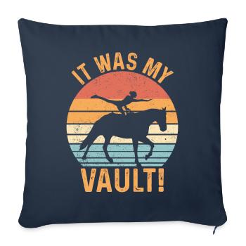 Drôle d’équitation saut rétro - Housse de coussin décorative 45 x 45 cm - bleu marine - Devant