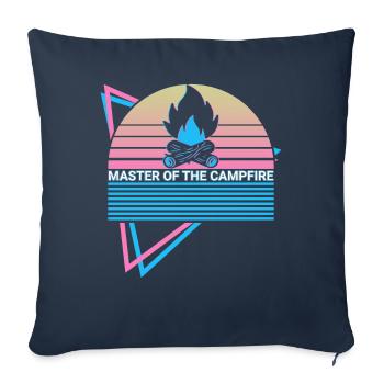 Fun camping camper Camp Retro - Sofa pillowcase 17,3'' x 17,3'' (45 x 45 cm) - navy - Front