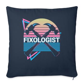 Drôle de charpentier Rétro Menuiserie - Housse de coussin décorative 45 x 45 cm - bleu marine - Devant