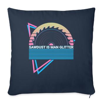 Drôle de charpentier Rétro Menuiserie - Housse de coussin décorative 45 x 45 cm - bleu marine - Devant