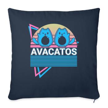 Funny Cat Retro Avocado - Sofa pillowcase 17,3'' x 17,3'' (45 x 45 cm) - navy - Front