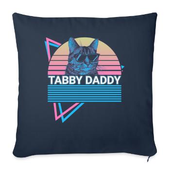Funny Tabby Cat Retro - Sofa pillowcase 17,3'' x 17,3'' (45 x 45 cm) - navy - Front