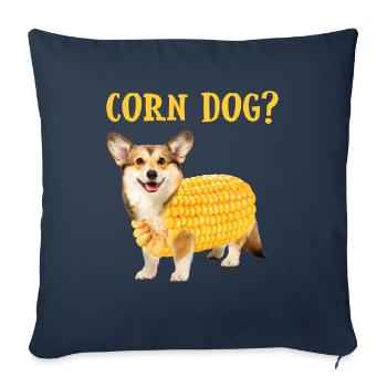 Corn Dog Corgi Hund Corn Dog - Housse de coussin décorative 45 x 45 cm - bleu marine - Devant