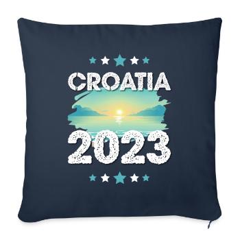 Croatia 2023 - Sofa pillowcase 17,3'' x 17,3'' (45 x 45 cm) - navy - Front