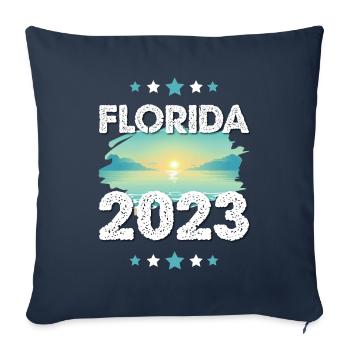 Floride 2023 - Housse de coussin décorative 45 x 45 cm - bleu marine - Devant
