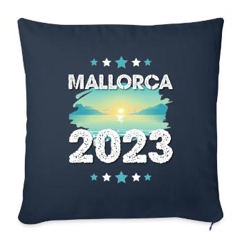 Majorque 2023 - Housse de coussin décorative 45 x 45 cm - bleu marine - Devant